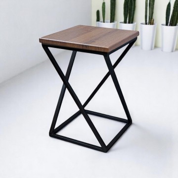 Підставка універсальна для квітів у стилі Loft Marble чорний/горіх