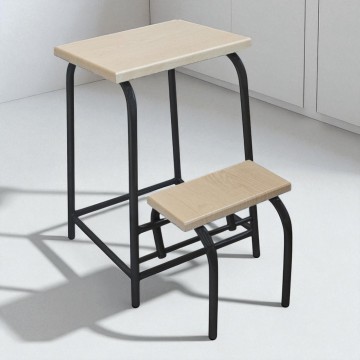 Табурет-драбина 2в1 Molla mini 45 см чорний/яблуня
