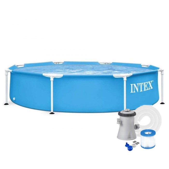 Купити круглий каркасний басейн Intex 28205 244×51 см з фільтр-насосом та підстилкою