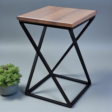 Подставка универсальная для цветов в стиле Loft Marble черный/орех