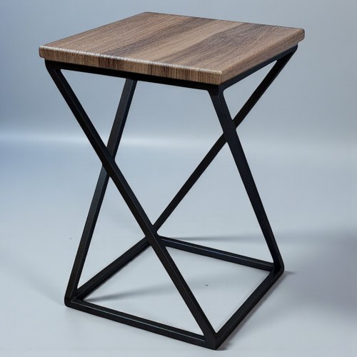 Табурет для кухні в стилі лофт «Marble» чорний / вишня Malaga