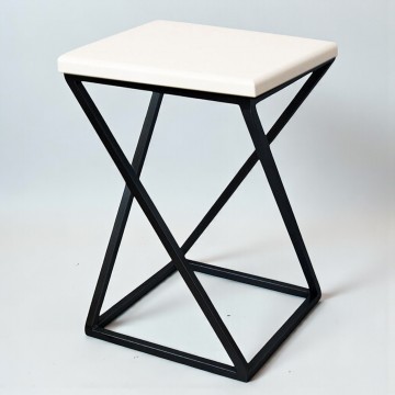 Табурет Лофт Marble Білий/чорний