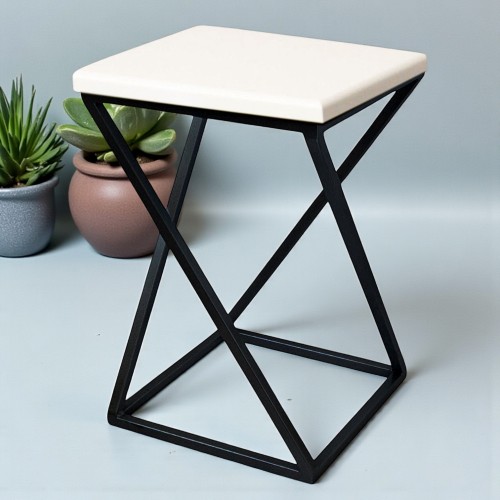 Подставка Marble чёрная / белая на 1 вазон