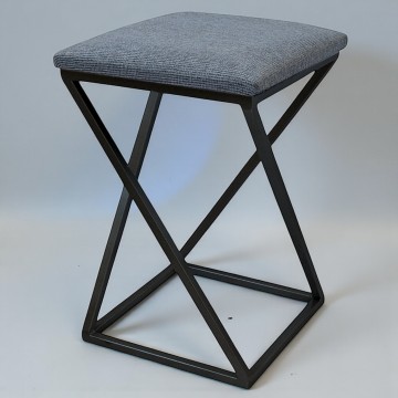 Табурет Лофт з м'яким сидінням чорний/сірий Marble