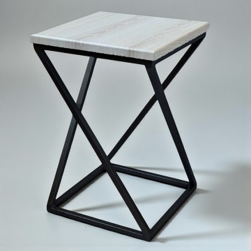 Табурет у стилі лофт Marble 45 см чорний/аляска Наша Ковка