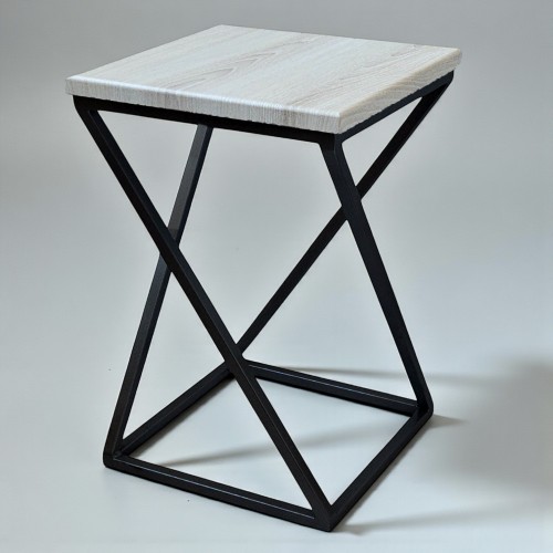 Купити табурет лофт Marble чорний / Аляска – металевий табурет 45 см