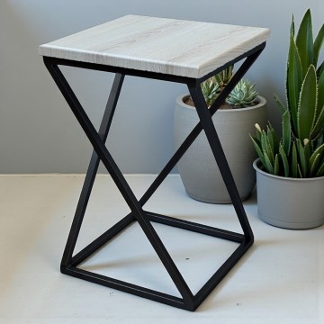 Подставка под цветы Loft Marble 45 см напольная квадратная черный/аляска Наша Ковка