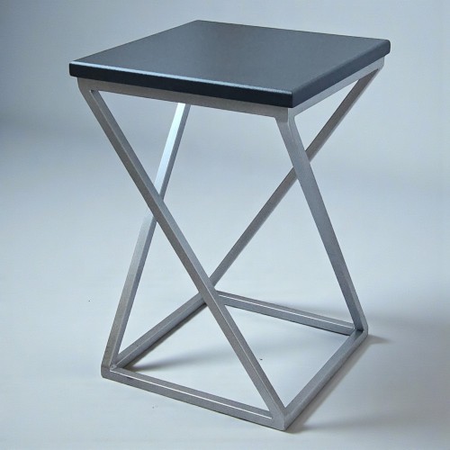 Табурет кухонний лофт Marble 45 см хром / чорний