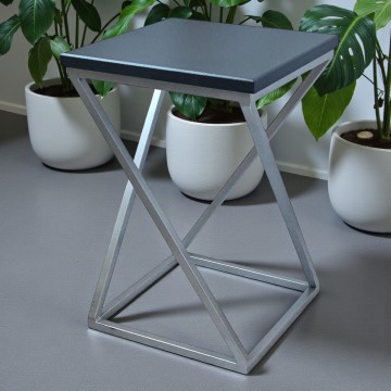 Подставка для цветов напольная на 1 вазон хром/черный Marble Наша Ковка