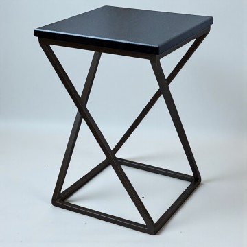 Стілець металевий табурет у стилі лофт Loft Marble чорний/чорний