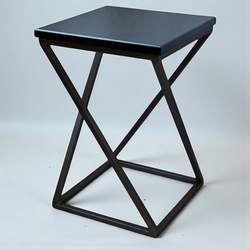 Стілець металевий-табурет лофт «Marble» чорний/чорний