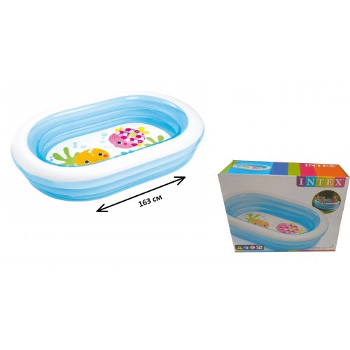 Купити дитячий надувний овальний басейн Intex 57482 My Sea Friends 163×107×46 см
