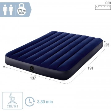 Надувной матрас Intex 64758 137х191х25 см с подушками и насосом 69611 ножной лягушка