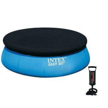 Надувний басейн intex 28110 Easy set 244 х 76 см із насосом та тентом