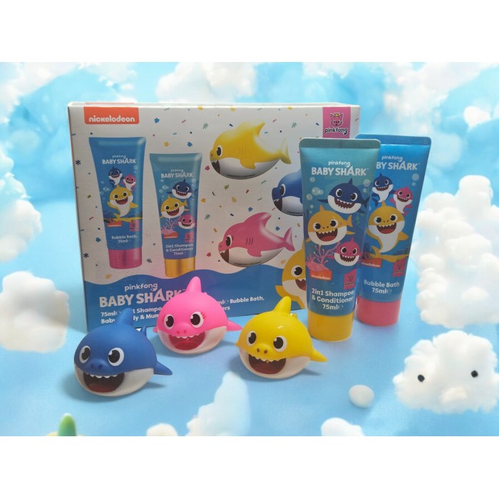 Набір для ванни дитячий Nickelodeon Baby Shark (Шампунь-кондиціонер, піна, 3 іграшки)