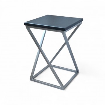 Табурет кухонний лофт Marble 45 см хром/чорний Наша Ковка