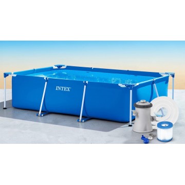 Прямоугольный каркасный бассейн с фильтром насосом Intex 28270 (220х150х60 см)