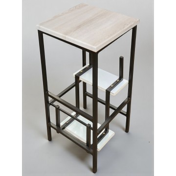 Табурет драбини Лофт на 3 ступені Minos чорний/аляска Наша Ковка