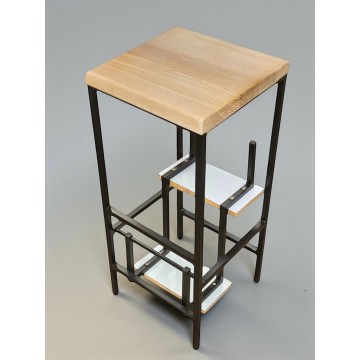 Табурет драбини Лофт з натурального дерева 65 см Minos Наша Ковка