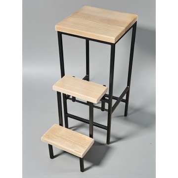 Табурет драбини Лофт з натурального дерева 65 см Minos Наша Ковка