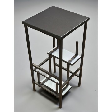 Драбина табурет лофт 65 см чорний/чорний Minos