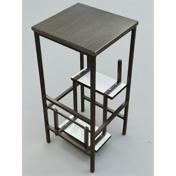 Стілець-драбинка Лофт Minos чорний каркас зі сходами венге