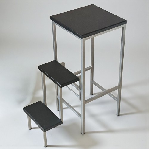 Стілець-стрем’янка 3 щаблі Minos — хром / венге