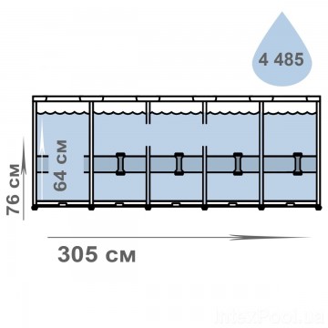 Круглый каркасный бассейн Intex 28200 (305х76 см) Metal Frame Pool