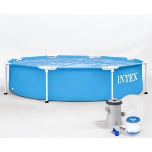 Купити круглий каркасний басейн Intex 28205 244×51 см з фільтр-насосом та підстилкою