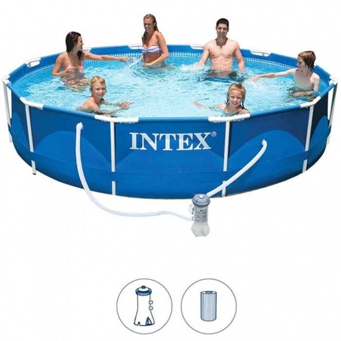 Купити каркасний басейн Intex 28212 366×76 см з тентом та фільтр-насосом