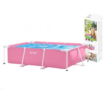 Каркасний прямокутний басейн 220 х 150 х 60 см Intex 28266 рожевий