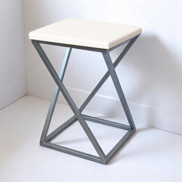 Табурет кухонний твердий лофт Білий Marble