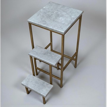 Стул-стремянка на 3 ступени Minos бронза / серый мрамор
