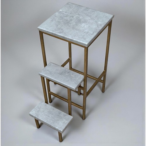 Стул стремянка на 3 сходинки Minos бронза/сірий мармур
