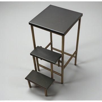 Табурет-стремянка Лофт на 3 ступени Minos бронза / чёрный