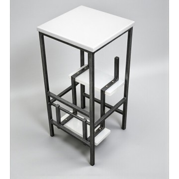 Табурет-драбина Minos Лофт графіт / білий Наша Ковка