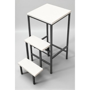 Табурет-драбина Minos Лофт графіт / білий Наша Ковка