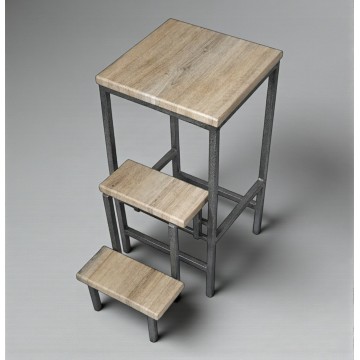 Стілець-стрем’янка Minos на 3 сходинки графіт / дуб сонома