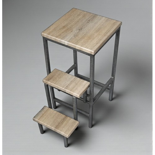 Стілець-стрем’янка Minos на 3 сходинки графіт / дуб сонома