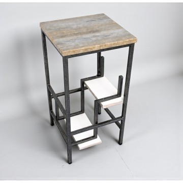 Стілець-стрем’янка Minos на 3 сходинки графіт / дуб сонома