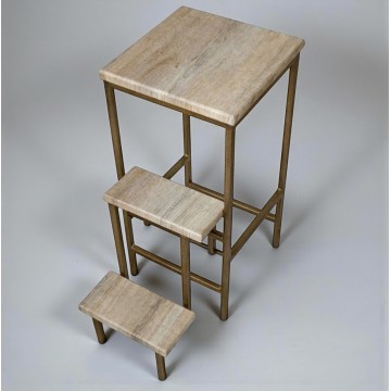 Стул-стремянка трансформер Minos бронза / дуб сонома Наша Ковка