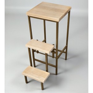 Табурет лофт стремянка з натуральним деревом Minos