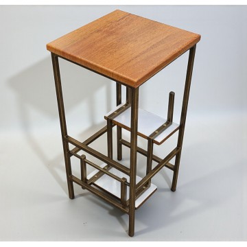 Табурет стремянка для кухни горіх Minos