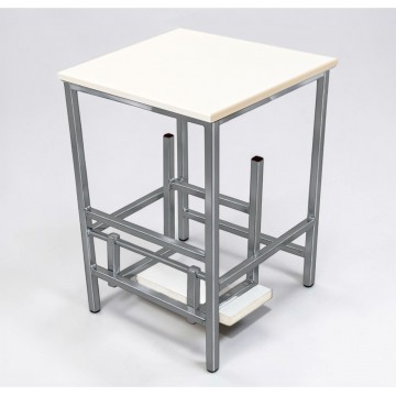 Стілець-драбина Linus лофт 45 см хром/білий Наша Ковка