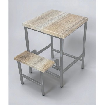 Стілець-драбина Linus лофт 2 сходинки хром/дуб сонома Наша Ковка