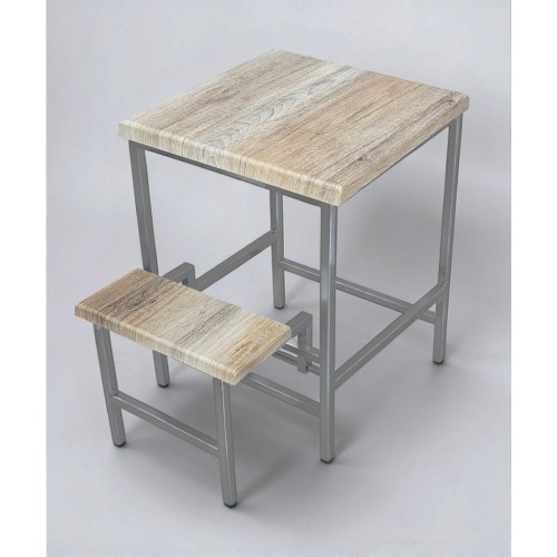 Стул-стремянка Linus лофт 2 ступени хром/дуб сонома Наша Ковка