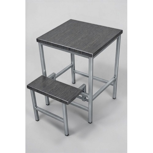 Стул-стремянка Linus лофт 45 см хром/венге Наша Ковка