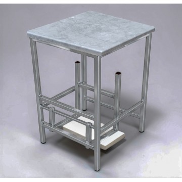 Стілець-драбина Linus лофт 45 см хром/сірий мармур Наша Ковка