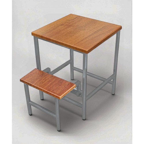 Стул-стремянка Linus лофт 2 ступени хром/орех Наша Ковка