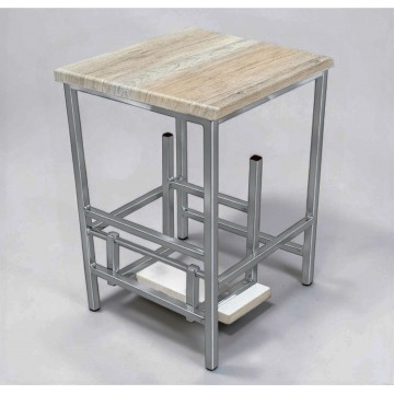 Стілець-драбина Linus лофт 2 сходинки хром/дуб сонома Наша Ковка